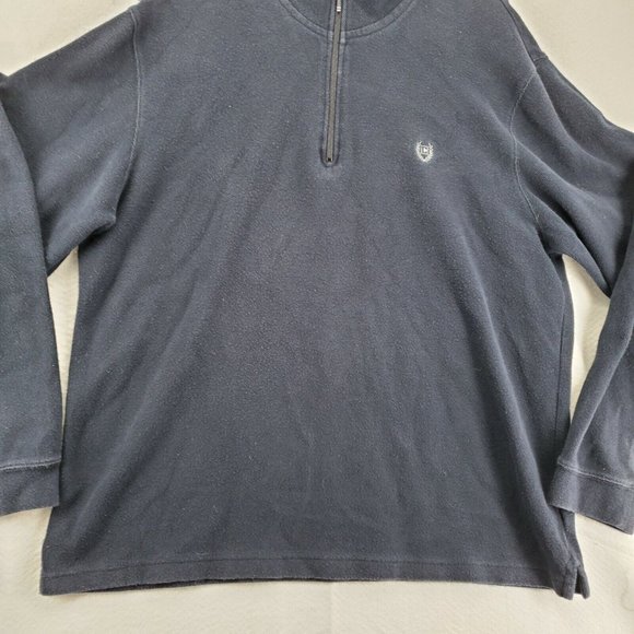 Chaps Shirt Men's Long Sleeve 1/4 Zip Pullover Sweatshirt Blue Extra Large - Picture 3 of 12